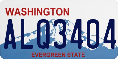 WA license plate ALQ3404