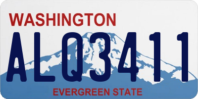 WA license plate ALQ3411