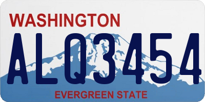 WA license plate ALQ3454