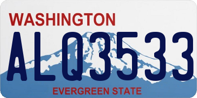 WA license plate ALQ3533