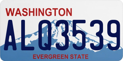 WA license plate ALQ3539