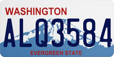 WA license plate ALQ3584