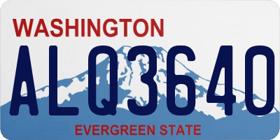 WA license plate ALQ3640