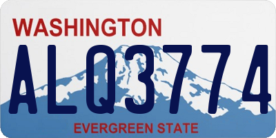 WA license plate ALQ3774