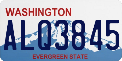 WA license plate ALQ3845