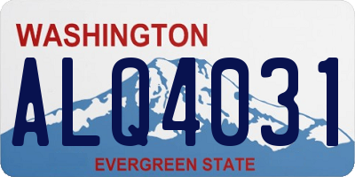 WA license plate ALQ4031