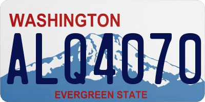 WA license plate ALQ4070