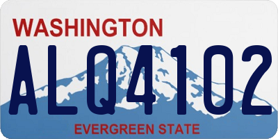 WA license plate ALQ4102