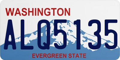 WA license plate ALQ5135