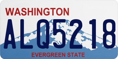 WA license plate ALQ5218