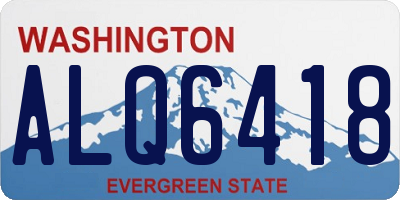 WA license plate ALQ6418