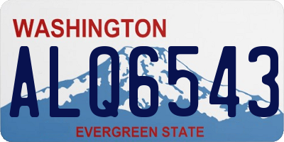 WA license plate ALQ6543