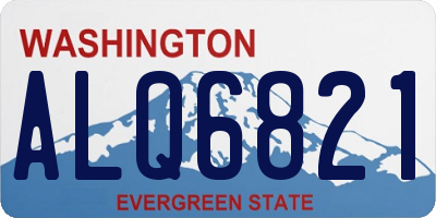 WA license plate ALQ6821