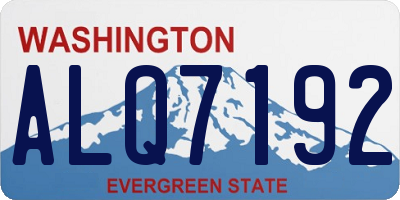WA license plate ALQ7192
