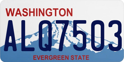 WA license plate ALQ7503