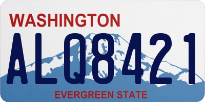 WA license plate ALQ8421