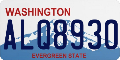 WA license plate ALQ8930