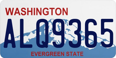 WA license plate ALQ9365