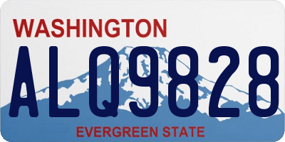WA license plate ALQ9828
