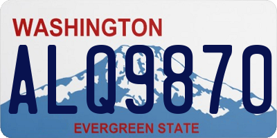 WA license plate ALQ9870