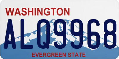 WA license plate ALQ9968