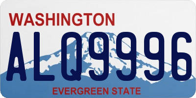 WA license plate ALQ9996