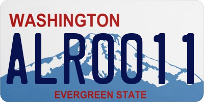 WA license plate ALR0011