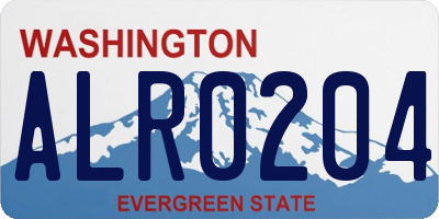 WA license plate ALR0204