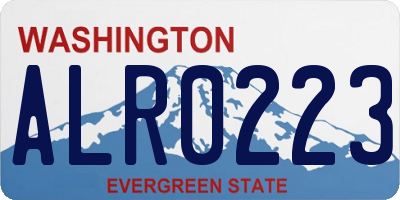 WA license plate ALR0223