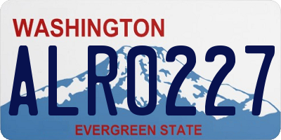 WA license plate ALR0227