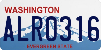 WA license plate ALR0316