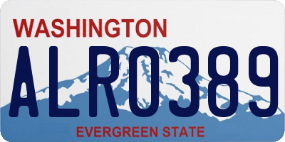 WA license plate ALR0389