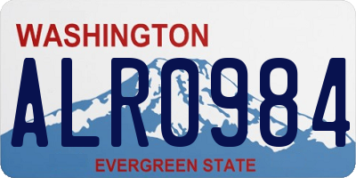 WA license plate ALR0984