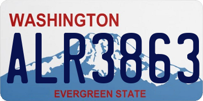 WA license plate ALR3863