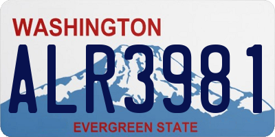 WA license plate ALR3981