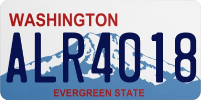 WA license plate ALR4018