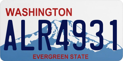 WA license plate ALR4931