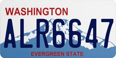 WA license plate ALR6647