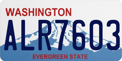 WA license plate ALR7603