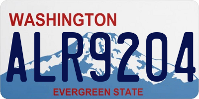 WA license plate ALR9204