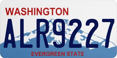 WA license plate ALR9227