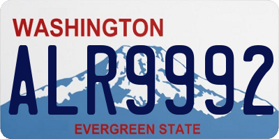 WA license plate ALR9992