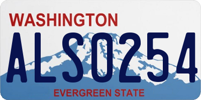 WA license plate ALS0254