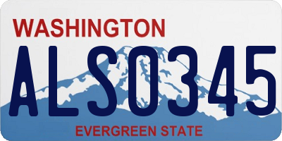 WA license plate ALS0345