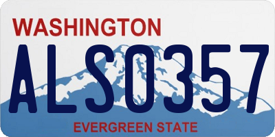 WA license plate ALS0357