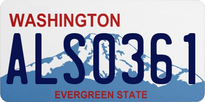 WA license plate ALS0361