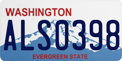 WA license plate ALS0398
