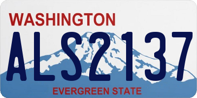 WA license plate ALS2137