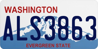 WA license plate ALS3863