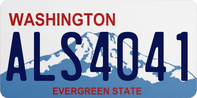 WA license plate ALS4041